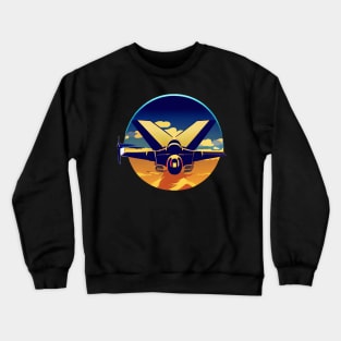 Cool Fighter Plane Graphic Crewneck Sweatshirt